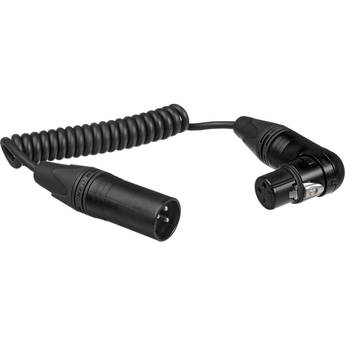 Kopul Coiled 3-Pin XLR-M to Angled 3-Pin XLR-F Cable (3 to 18", Black)