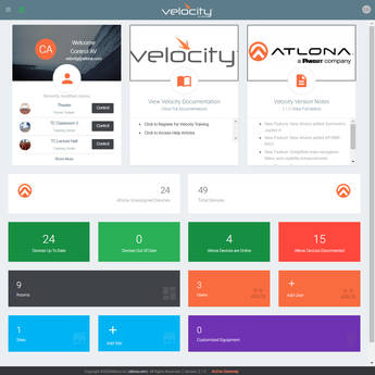 Atlona Velocity Software Gateway for Control and Management (20 Rooms)