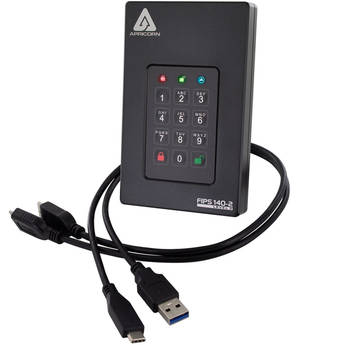 Apricorn 4TB Aegis Fortress L3 FIPS 140-2 Level 3 Encrypted Portable Hard Drive