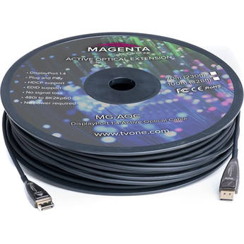 Magenta Active Optical DisplayPort 1.4 Plenum Cable (100')