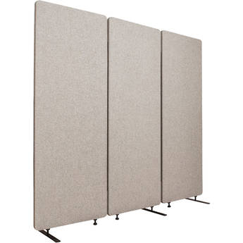 Luxor RECLAIM Acoustic Room Dividers (3-Panel System, Misty Gray)
