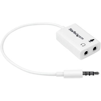 StarTech Headset Output Splitter for Dedicated Mic & Headphone Plugs (White)