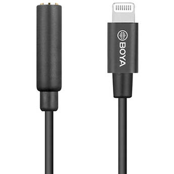 BOYA BY-K3 3.5mm TRRS Female to Lightning Adapter Cable (2.4")