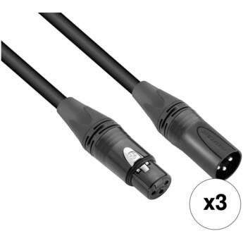 Kopul Studio Elite 4000 Series Neutrik XLR M to XLR F Microphone Cable (25', Black, 3-Pack)
