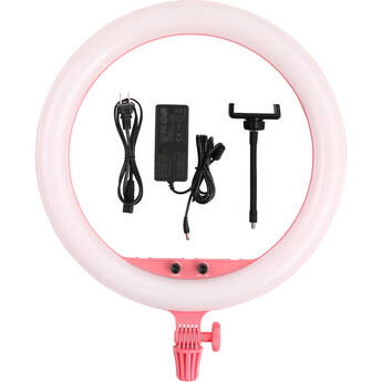 Godox LR150 Bi-Color LED Ring Light (18", Pink)