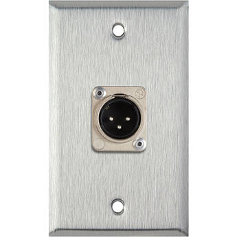 TecNec 1-Gang Wall Plate with 3-Pin XLR Male Connector (White Lexan)