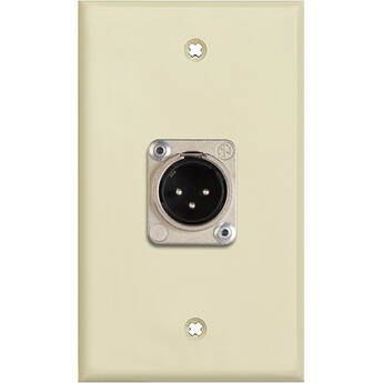 TecNec 1-Gang Wall Plate with 3-Pin XLR Male Connector (Ivory Lexan)