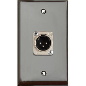 TecNec 1-Gang Wall Plate with 3-Pin XLR Male Connector (Brown Lexan)