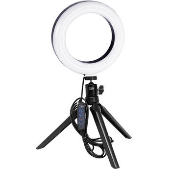 Vidpro Bi-Color LED Ring Light Kit with Tabletop Tripod and Ball Head (6")