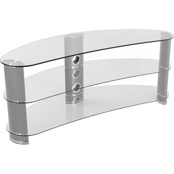 AVF Group Jelly Bean Curved TV Stand (Silver with Clear Glass)