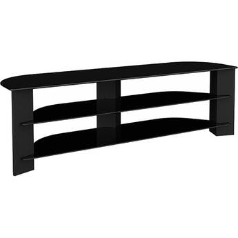 AVF Group Varano 59" Corner TV Stand (Black, Black Glass)