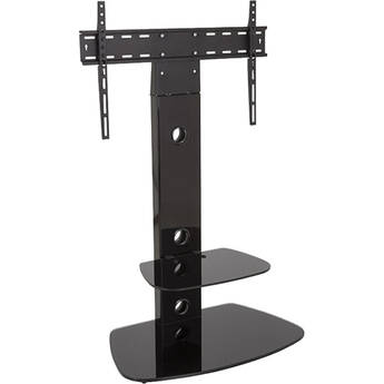 AVF Group Lucerne Curved Pedestal TV Stand (Black with Black Glass)