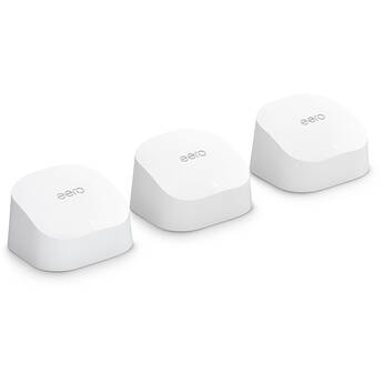eero 6 AX1800 Wi-Fi 6 Dual-Band Gigabit Mesh System (Router, 2 Extenders, White)