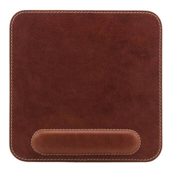 Londo Genuine Leather Mouse Pad with Wrist Rest (Brown)
