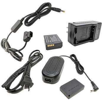 Bescor LPE12 Coupler, Battery, Charger, AC Adapter & D-Tap Adapter Kit for Select Canon Cameras