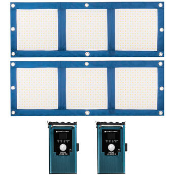 Intellytech LiteCloth 2.0 Boosted 160W LC-120 Foldable 1x3 LED Mat (2-Pack, Gold Mount)