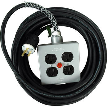 Laird Digital Cinema Stage Systems Heavy Duty 15-Amp 14/3 AC Power Extension Cord with Quad Box & Light (25')