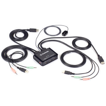 Black Box 2-Port UHD 4K60 Desktop DisplayPort Cable KVM Switch