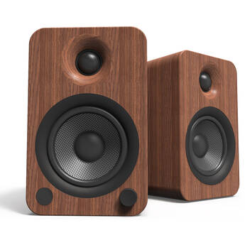 Kanto Living YU4 2-Way Powered Bookshelf Speakers (Walnut, Pair)
