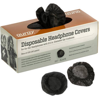 Auray Disposable On-Ear Headphone Covers (50 Pairs, Black)