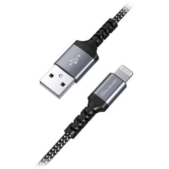 Tera Grand C89 MFi Certified Lightning to USB Sync and Charging Cable (4', Black/White)
