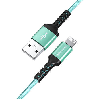 Tera Grand C89 MFi Certified Lightning to USB Sync and Charging Cable (4', Green)
