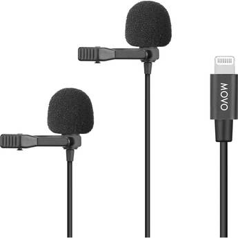 Movo Photo iLav-DUO Dual Digital Omnidirectional Lavalier Microphone with Lightning Connector