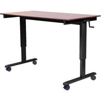 Luxor 48" Adjustable Standing Desk (Black Frame/Dark Walnut Top)