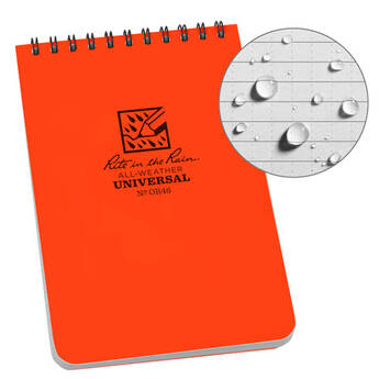 Rite in the Rain Top Spiral All-Weather Notebook (Orange, 4 x 6")