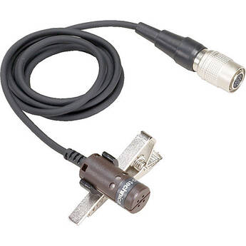 Audio-Technica AT829cW Cardioid Lavalier Condenser Microphone (Black, Locking 4-Pin Hirose Connector)