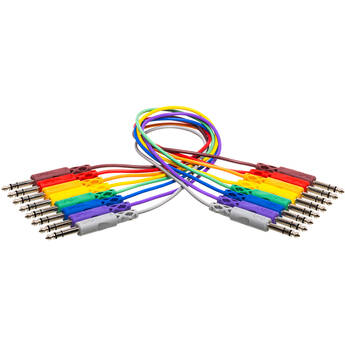 Hosa Technology Stereo TRS Patchbay 1/4" Phone to 1/4" Phone Cable - 3' (set of 8)