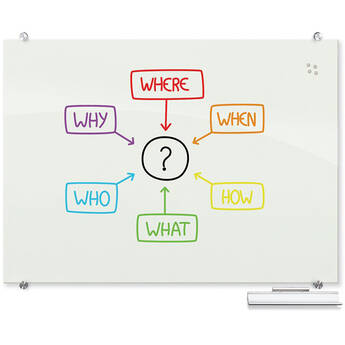 MooreCo Visionary Magnetic Glass Board (Gloss White, 4 x 6')