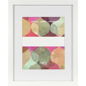 MCS 9 x 12" Wood Art Frame Matted to 6 x 8" (White)