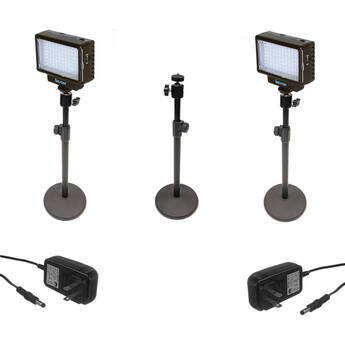 Bescor LED70 2-Light Kit with Tabletop Stands and AC Adapters