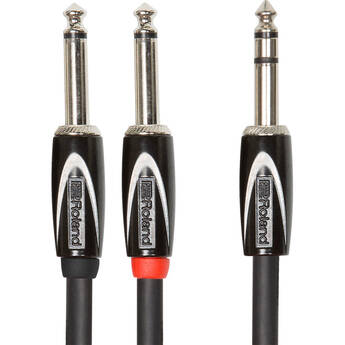 Roland Black Series 1/4" TRS to Dual 1/4" TS Cable (5')