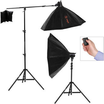 Impact 2-Monolight Food and Tabletop Photography with Softboxes and Stands Kit
