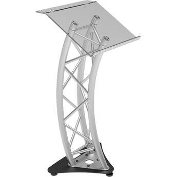 Global Truss Plexi Top Triangular Curved Lectern (Brush Aluminum)