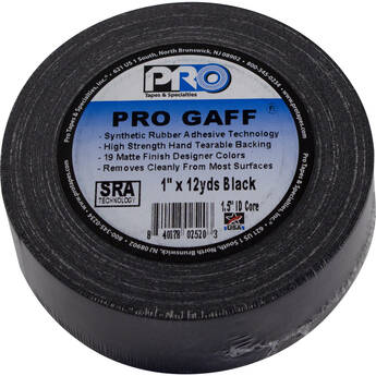 ProTapes Pro Gaff Matte Cloth Tape (1" x 12 yd, Black)