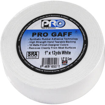 ProTapes Pro Gaff Matte Cloth Tape (1" x 12 yd, White)