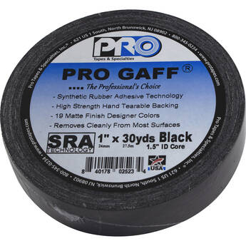 ProTapes Pro Gaff Matte Cloth Tape (1" x 30 yd, Black)
