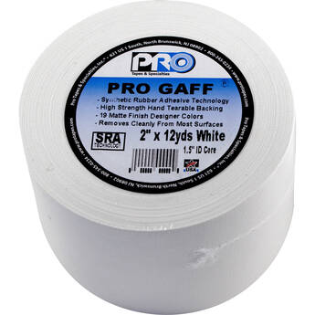 ProTapes Pro Gaff Matte Cloth Tape (2" x 12 yd, White)