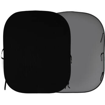 Manfrotto Collapsible Reversible Background (Black/Mid Gray, 6 x 7')