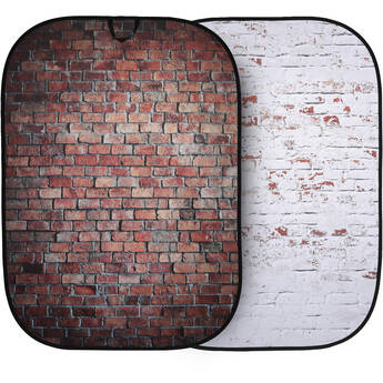 Manfrotto Collapsible Background (Red Brick/Distressed White Brick, 5 x 7')