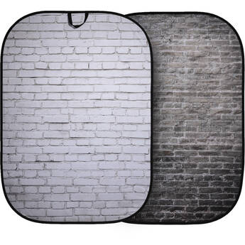 Manfrotto Collapsible Background (Painted White Brick/Gray Brick, 5 x 7')