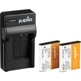 Jupio Pair of LI-90B Batteries and USB Single Charger Value Pack