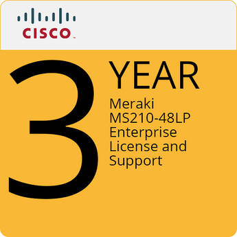 Cisco Meraki MS210-48LP Enterprise License And Support, 3 Year
