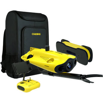 CHASING GLADIUS MINI S Underwater ROV with Backpack & Robotic Claw (Yellow, 328' Tether)