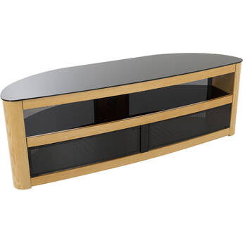 AVF Group Affinity Plus Burghley Curved TV Stand (Oak with Black Glass)