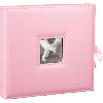 Pioneer Photo Albums SBX-12 Sewn Leatherette 3-Ring Frame Scrapbook Box with Ribbon Closure (Baby Pink)
