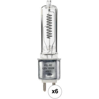 Impact FEL-M2 Lamp with Metal Base (1000W, 120V, 6-Pack)